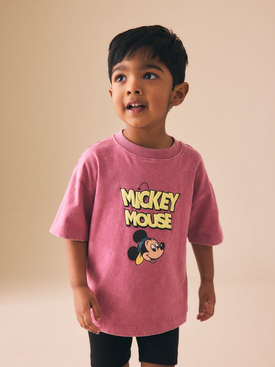 Pink/Black Mickey Mouse T-Shirt and Shorts Set (3mths-8yrs)