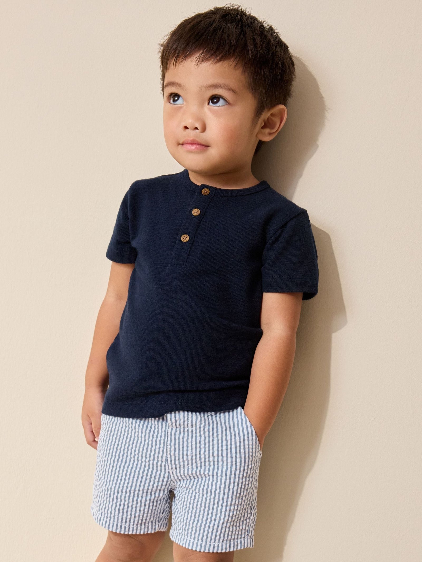 Blue/White Stripe Chino Shorts (3mths-7yrs)
