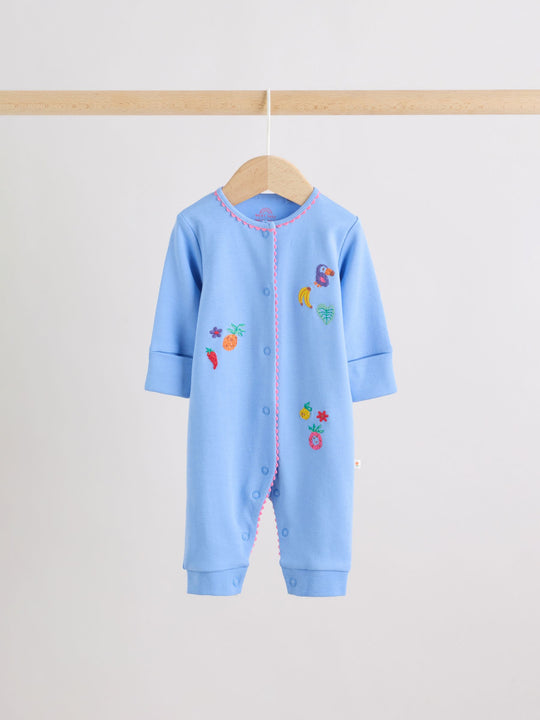 Blue/Pink Baby Sleepsuits 3 Pack (0mths-3yrs)