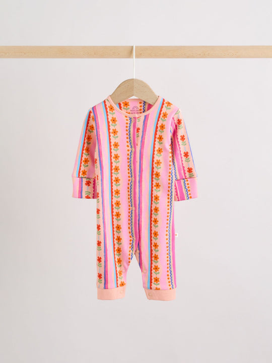 Blue/Pink Baby Sleepsuits 3 Pack (0mths-3yrs)