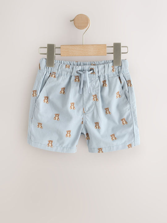 Navy/Red/Bear Pull On Shorts 3 Pack (3mths-7yrs)