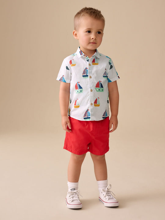 Red Pull On Shorts (3mths-7yrs)