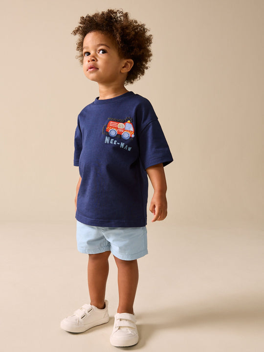 Pale Blue Pull On Shorts (3mths-7yrs)