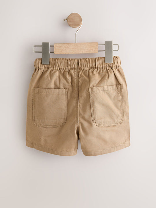 Navy/Chambray/Tan/White/Blue Pull On Shorts 5 Pack (3mths-7yrs)
