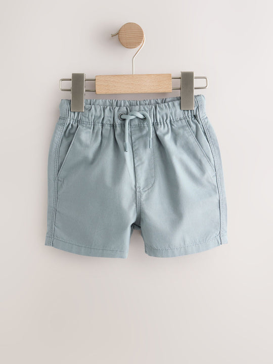 Navy/Chambray/Tan/White/Blue Pull On Shorts 5 Pack (3mths-7yrs)