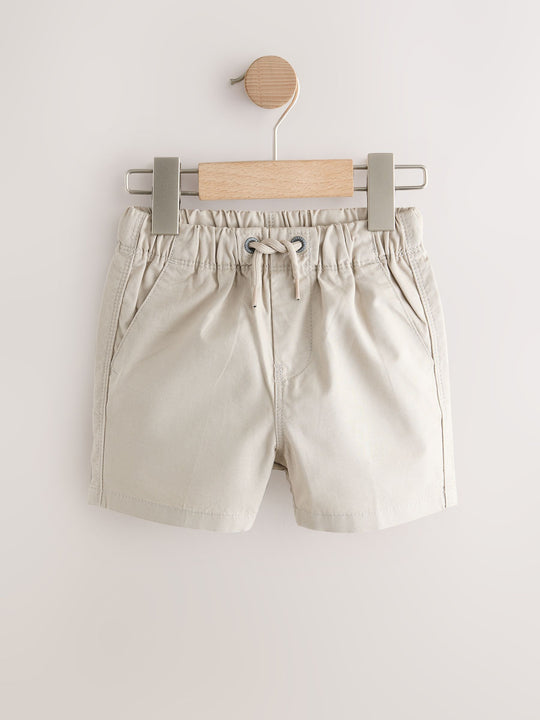 Navy/Chambray/Tan/White/Blue Pull On Shorts 5 Pack (3mths-7yrs)