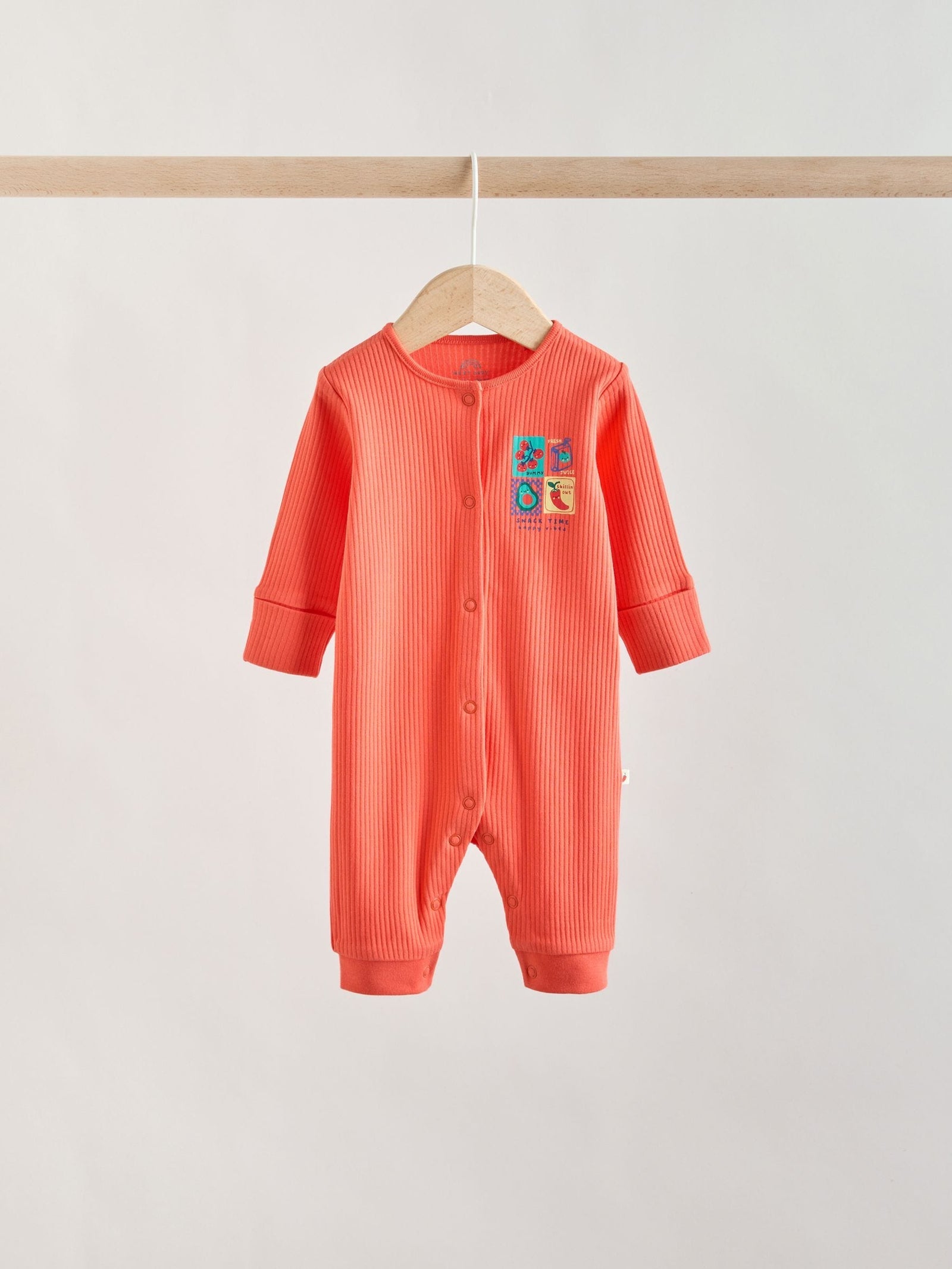 Multi Chilli Print Baby Sleepsuits 3 Pack (0mths-3yrs)