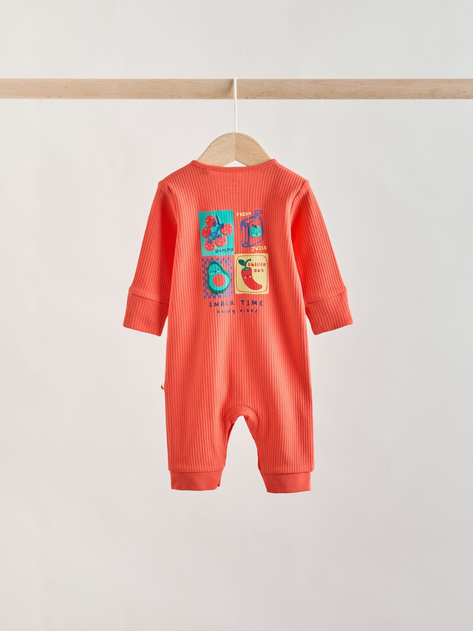 Multi Chilli Print Baby Sleepsuits 3 Pack (0mths-3yrs)