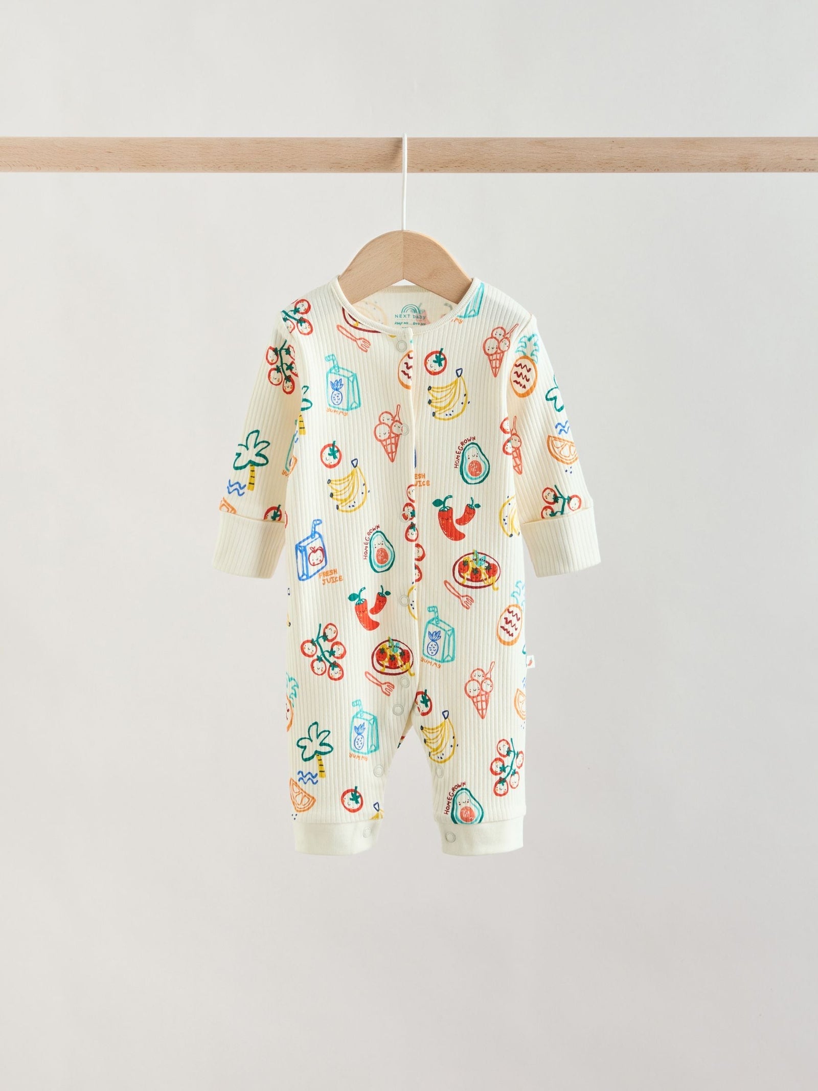 Multi Chilli Print Baby Sleepsuits 3 Pack (0mths-3yrs)