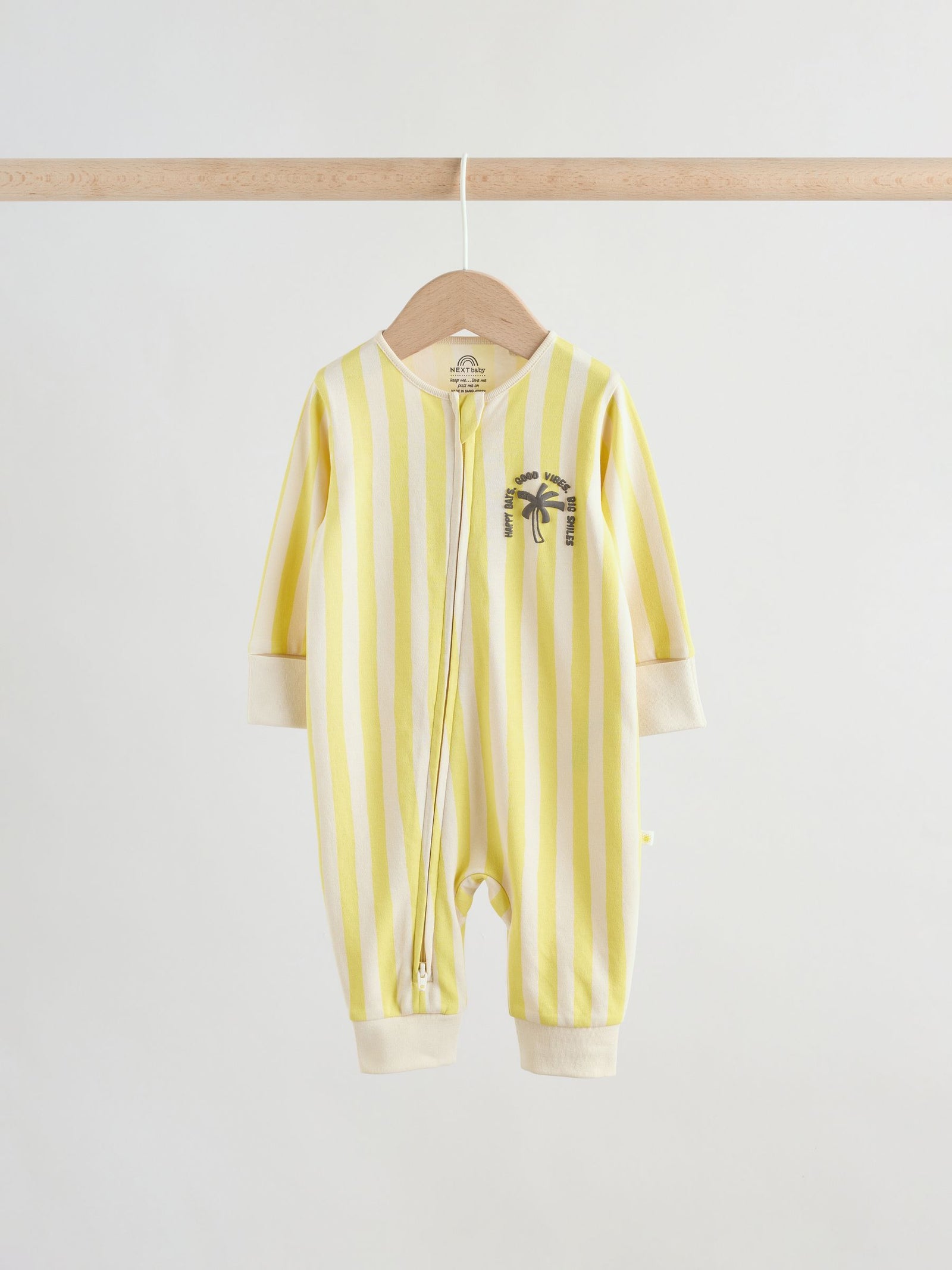 Multi Palm Two Way Zip Baby Sleepsuits 3 Pack (0mths-3yrs)