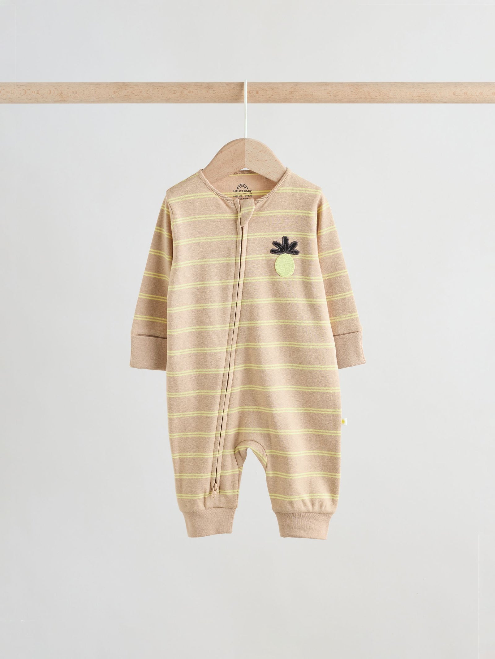 Multi Palm Two Way Zip Baby Sleepsuits 3 Pack (0mths-3yrs)