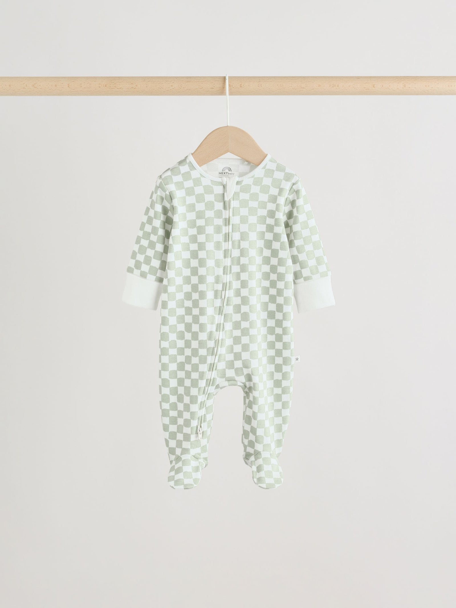 Green Two Way Zip Baby Sleepsuits 4 Pack (0mths-2yrs)