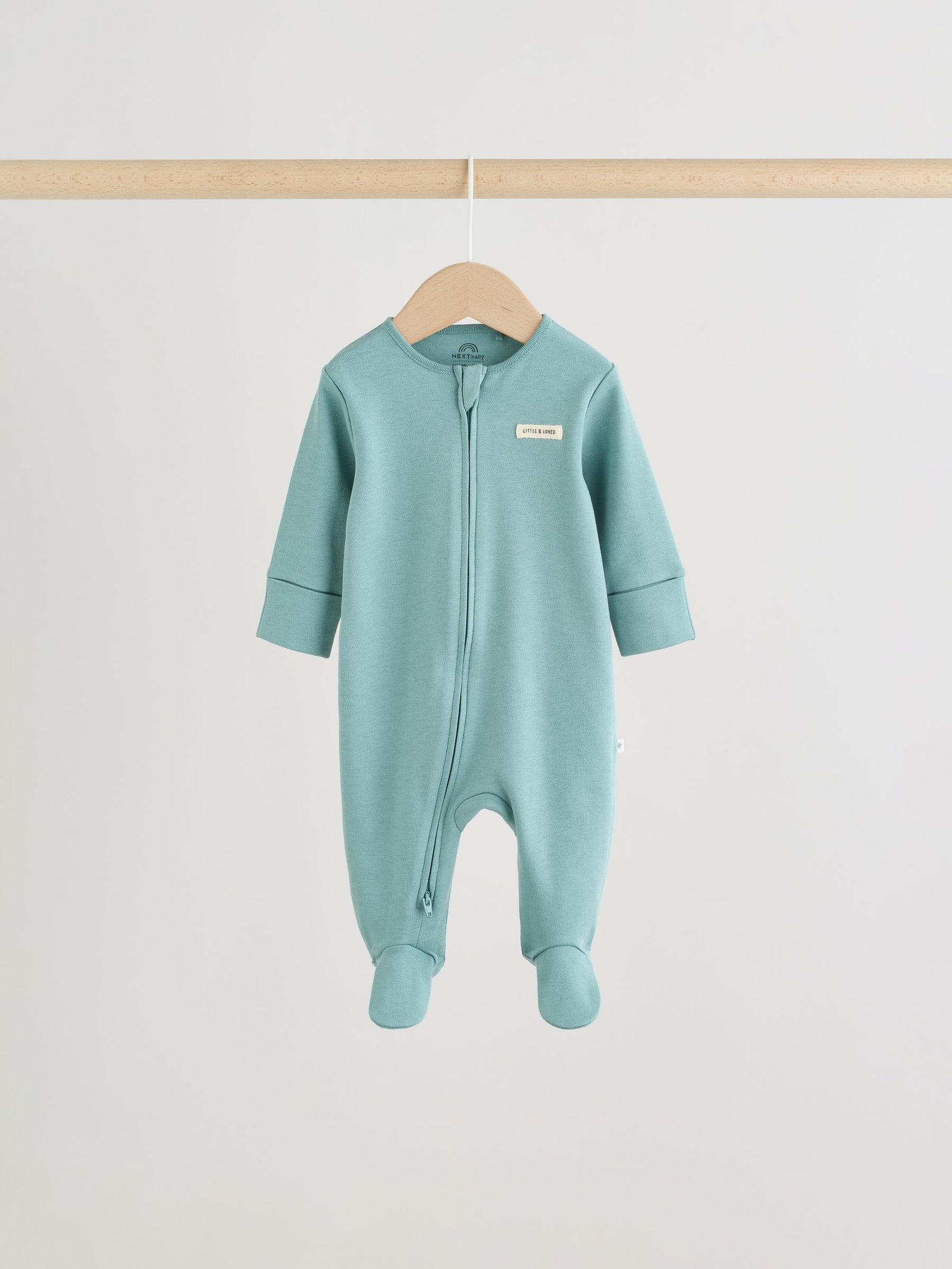 Green Two Way Zip Baby Sleepsuits 4 Pack (0mths-2yrs)