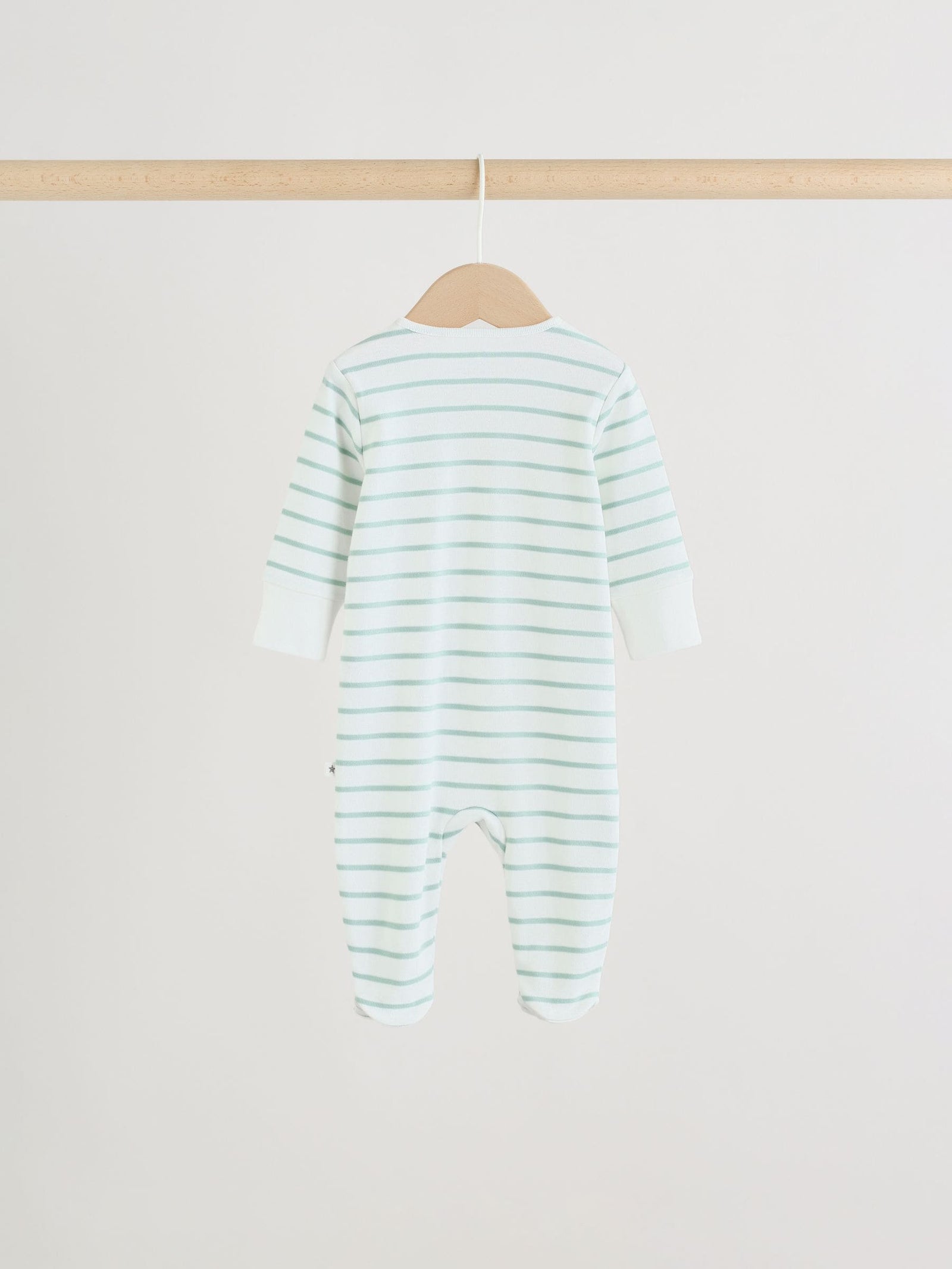 Green Two Way Zip Baby Sleepsuits 4 Pack (0mths-2yrs)