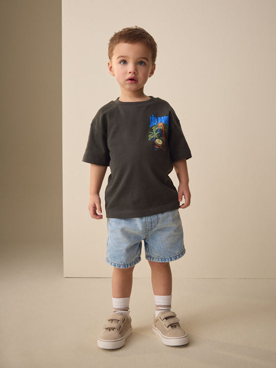 Charcoal Grey Sao Paulo Short Sleeve Back Print T-Shirt (3mths-7yrs)
