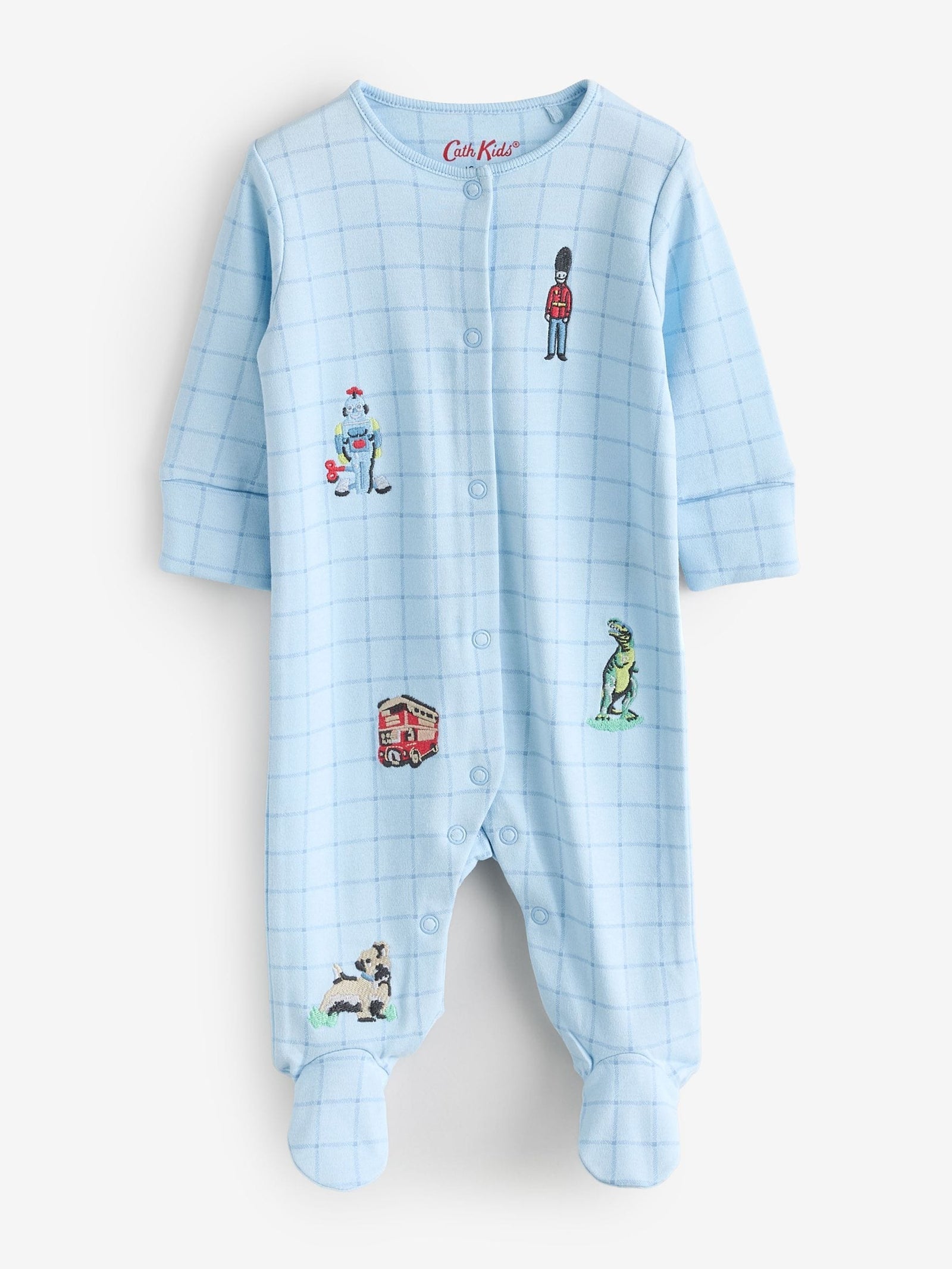 Blue/White Cath Kidston Baby Sleepsuits 3 Pack