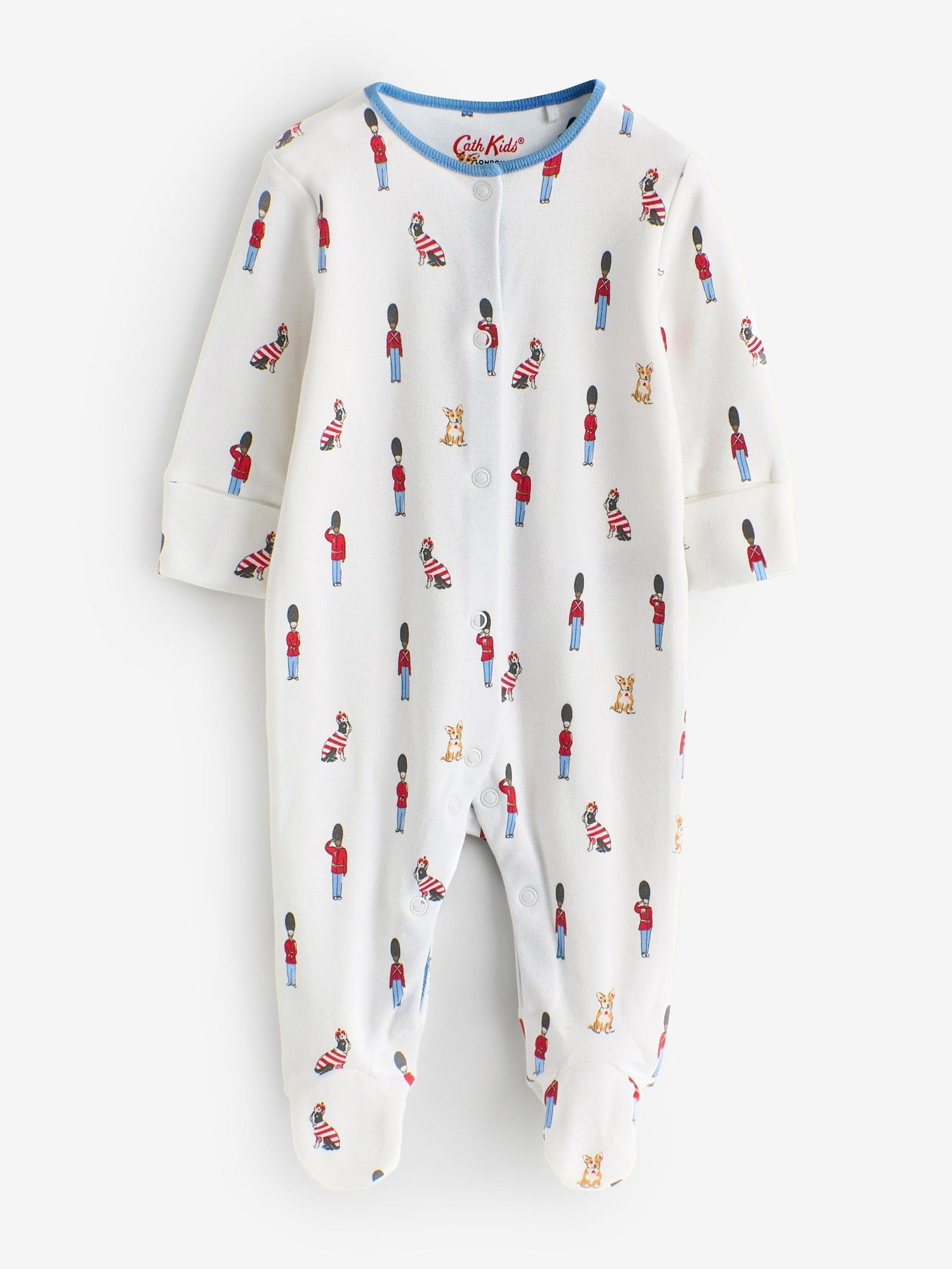 Blue/White Cath Kidston Baby Sleepsuits 3 Pack