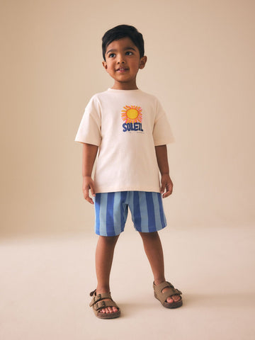 Ecru Soleil Sun Short Sleeve Back Print T-Shirt and Shorts Set (3mths-7yrs)