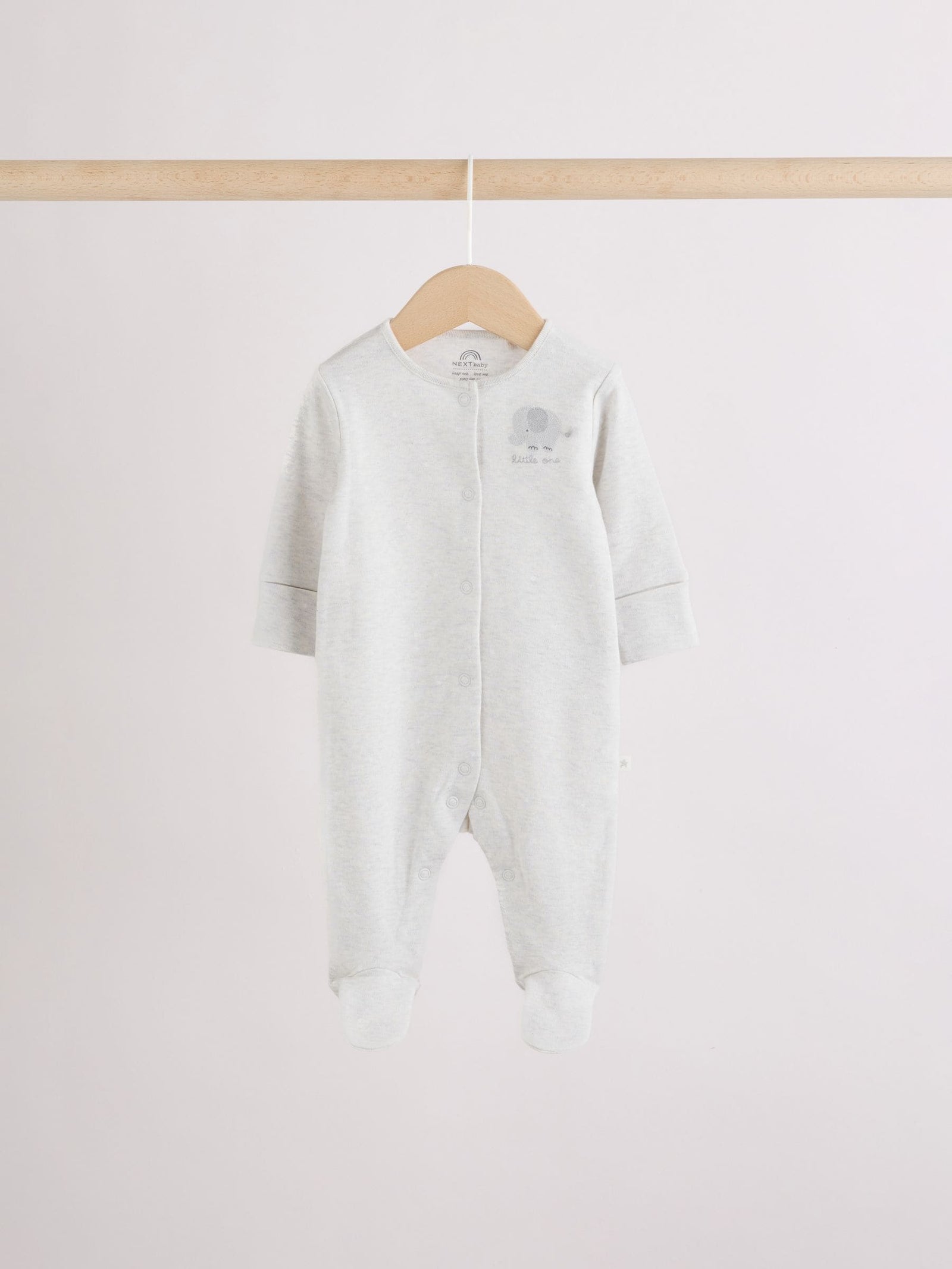 Grey Elephant Baby Sleepsuits 3 Pack (0-2yrs)