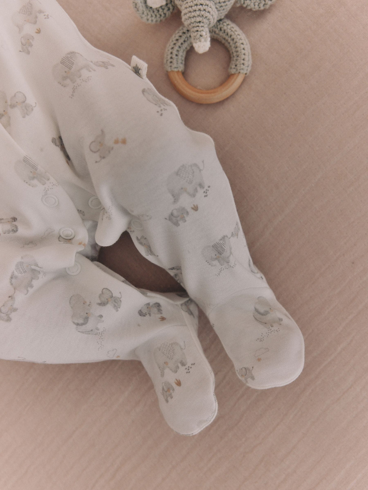 Grey Elephant Baby Sleepsuits 3 Pack (0-2yrs)