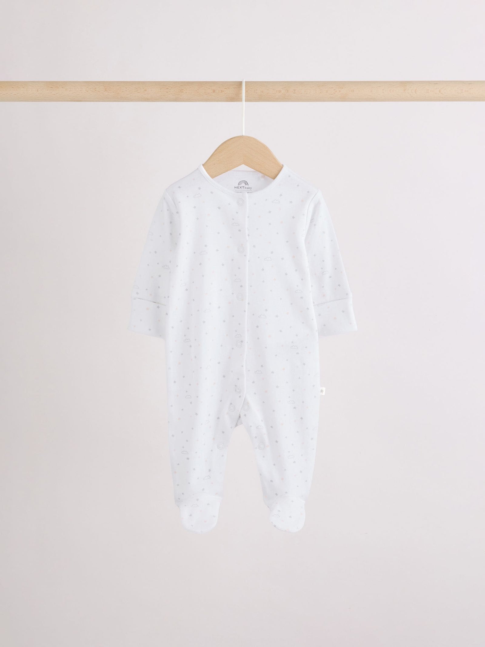 Grey Elephant Baby Sleepsuits 3 Pack (0-2yrs)