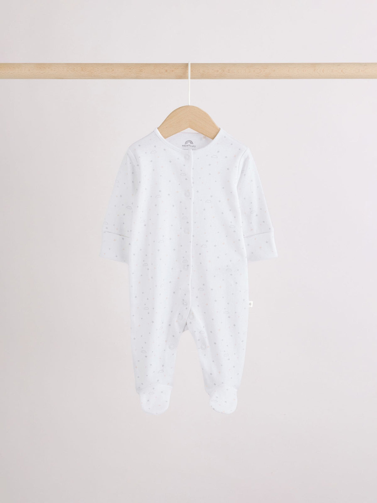 Grey Elephant Baby Sleepsuits 3 Pack (0-2yrs)