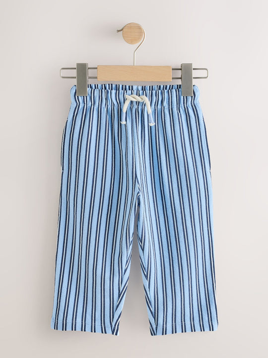 Blue Navy Stripe Textured Lightweight Joggers (3mths-7yrs)