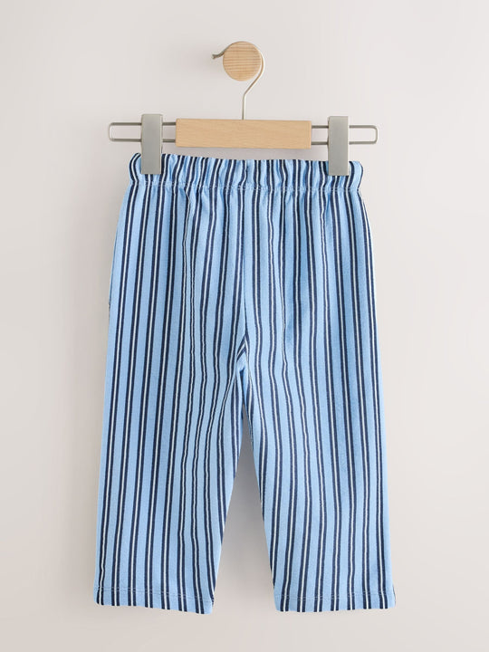 Blue Navy Stripe Textured Lightweight Joggers (3mths-7yrs)