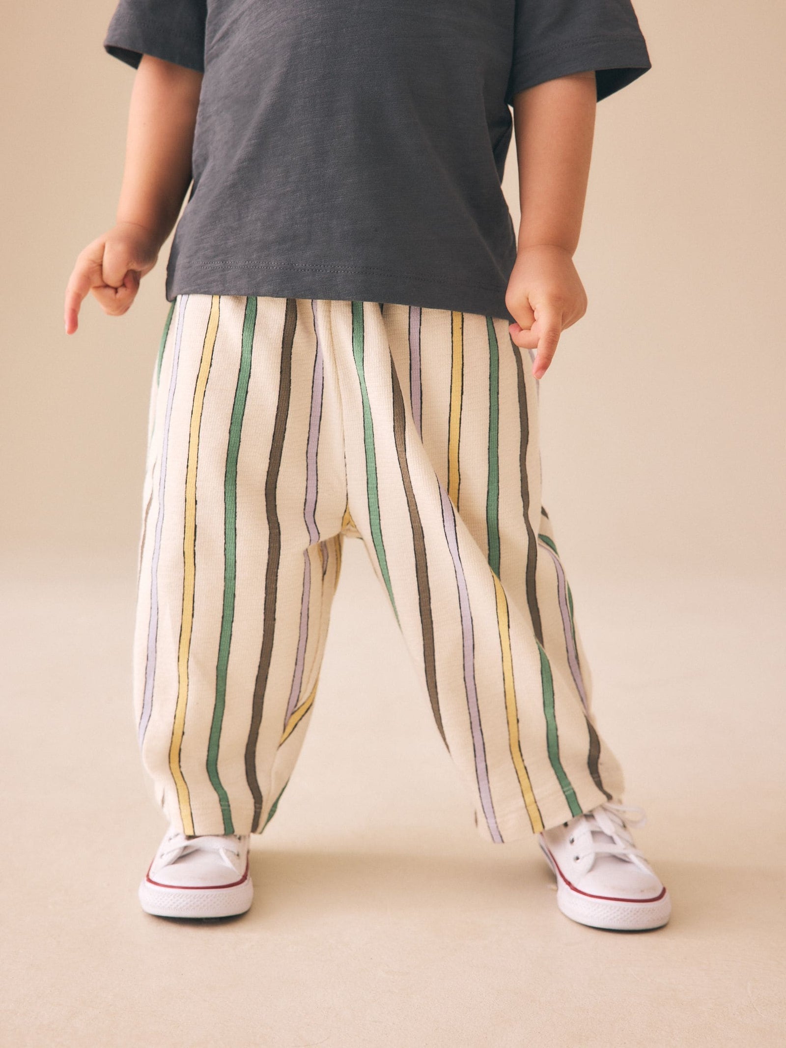 Multi Pastel Stripe Textured Lightweight Joggers (3mths-7yrs)
