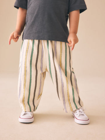Multi Pastel Stripe Textured Lightweight Joggers (3mths-7yrs)