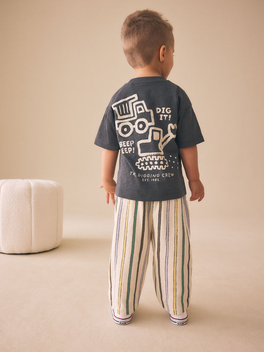 Multi Pastel Stripe Textured Lightweight Joggers (3mths-7yrs)