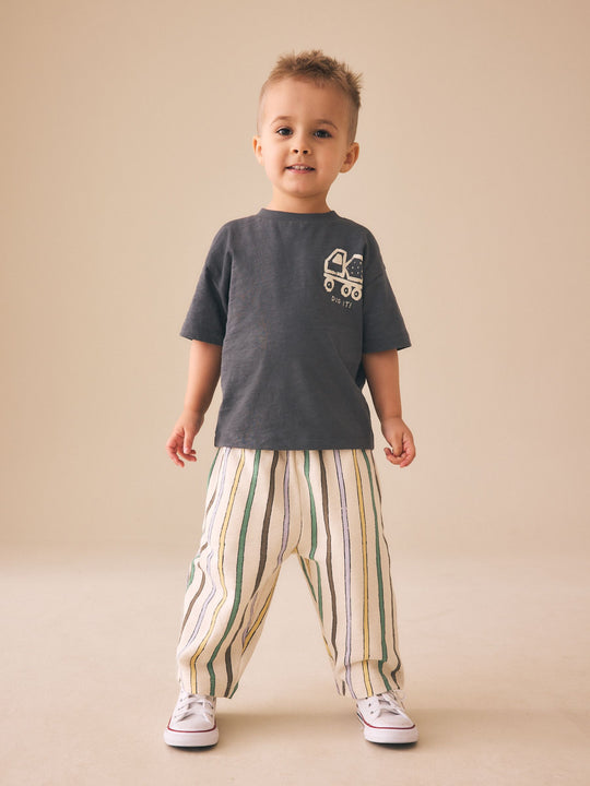 Multi Pastel Stripe Textured Lightweight Joggers (3mths-7yrs)