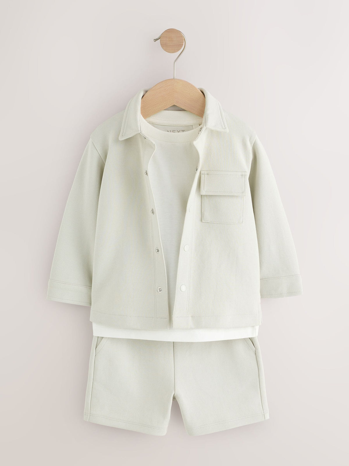 Light Grey Jersey Shirt T-Shirt and Shorts Set (3mths-7yrs)