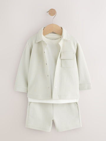 Light Grey Jersey Shirt T-Shirt and Shorts Set (3mths-7yrs)