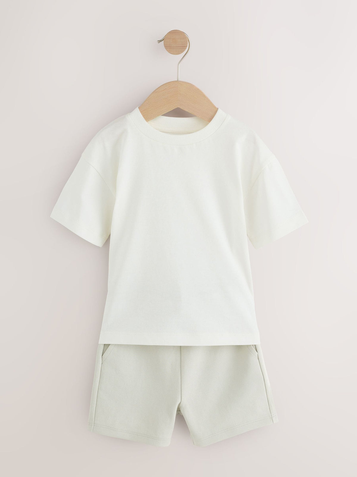 Light Grey Jersey Shirt T-Shirt and Shorts Set (3mths-7yrs)
