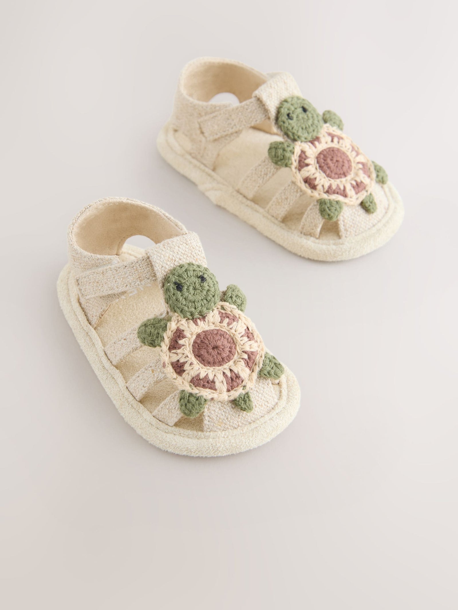 Neutral Turtle Baby Fisherman Sandals (0-2mths)