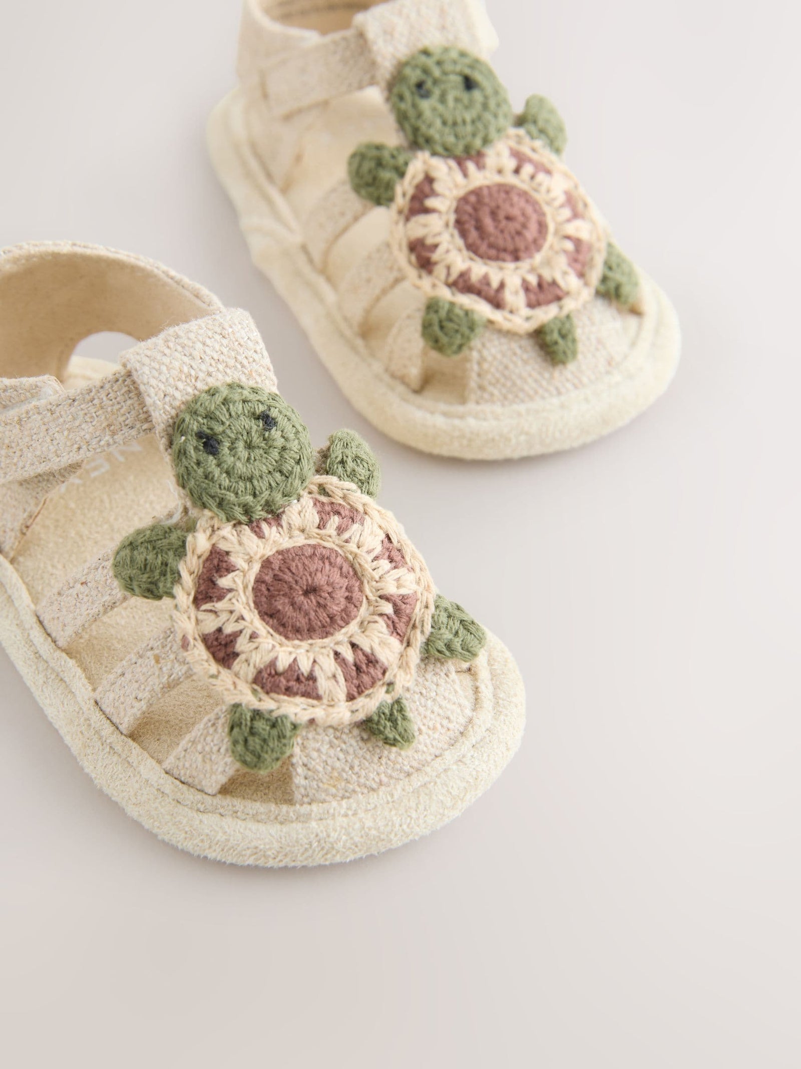 Neutral Turtle Baby Fisherman Sandals (0-2mths)