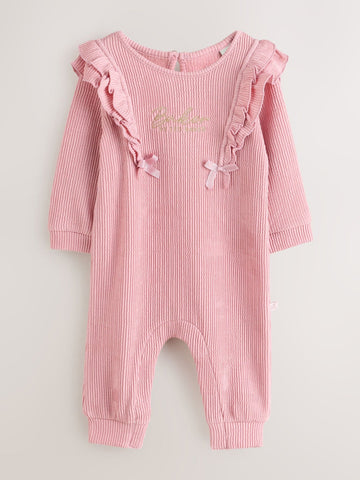 Baker by Ted Baker Textured Bow Long Sleeve Romper