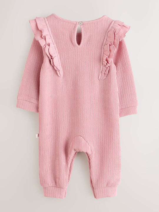Baker by Ted Baker Textured Bow Long Sleeve Romper