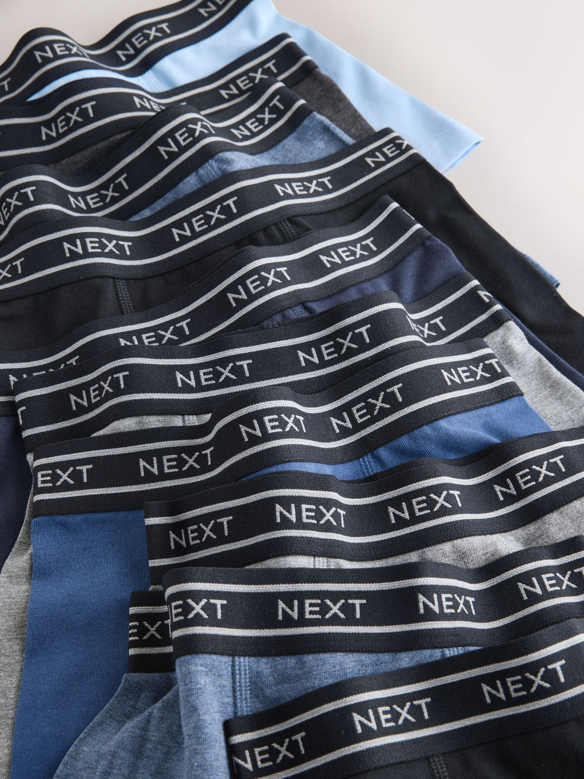 Blue with Double Stripe Waistband Trunks 10 Pack (1.5-16yrs)