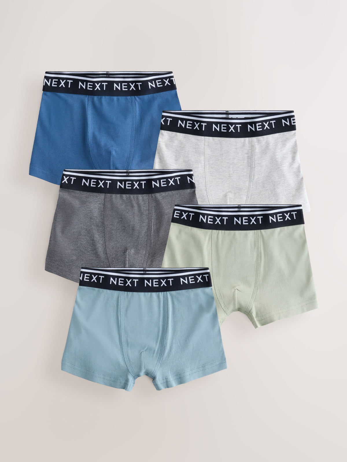 Blue/Green/Grey Trunks 5 Pack (1.5-16yrs)