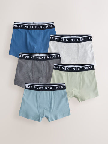Blue/Green/Grey Trunks 5 Pack (1.5-16yrs)