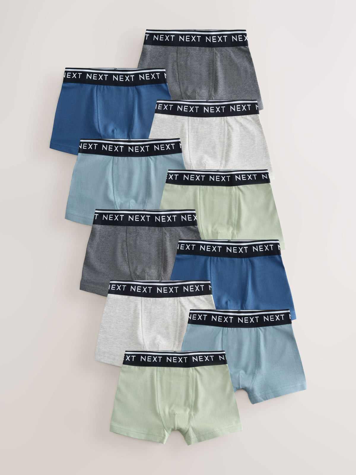 Blue/Green/Grey Trunks 10 Pack (1.5-16yrs)