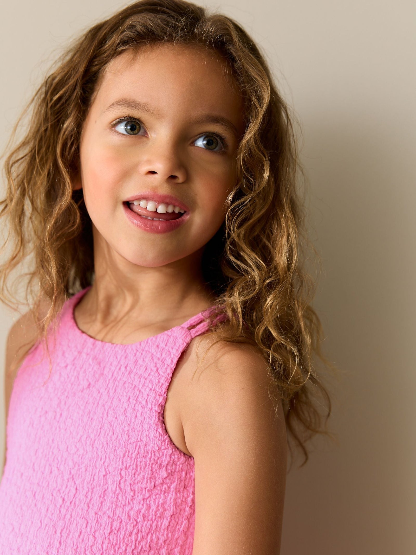 Pink Strappy Crinkle Summer Dress (3-16yrs)