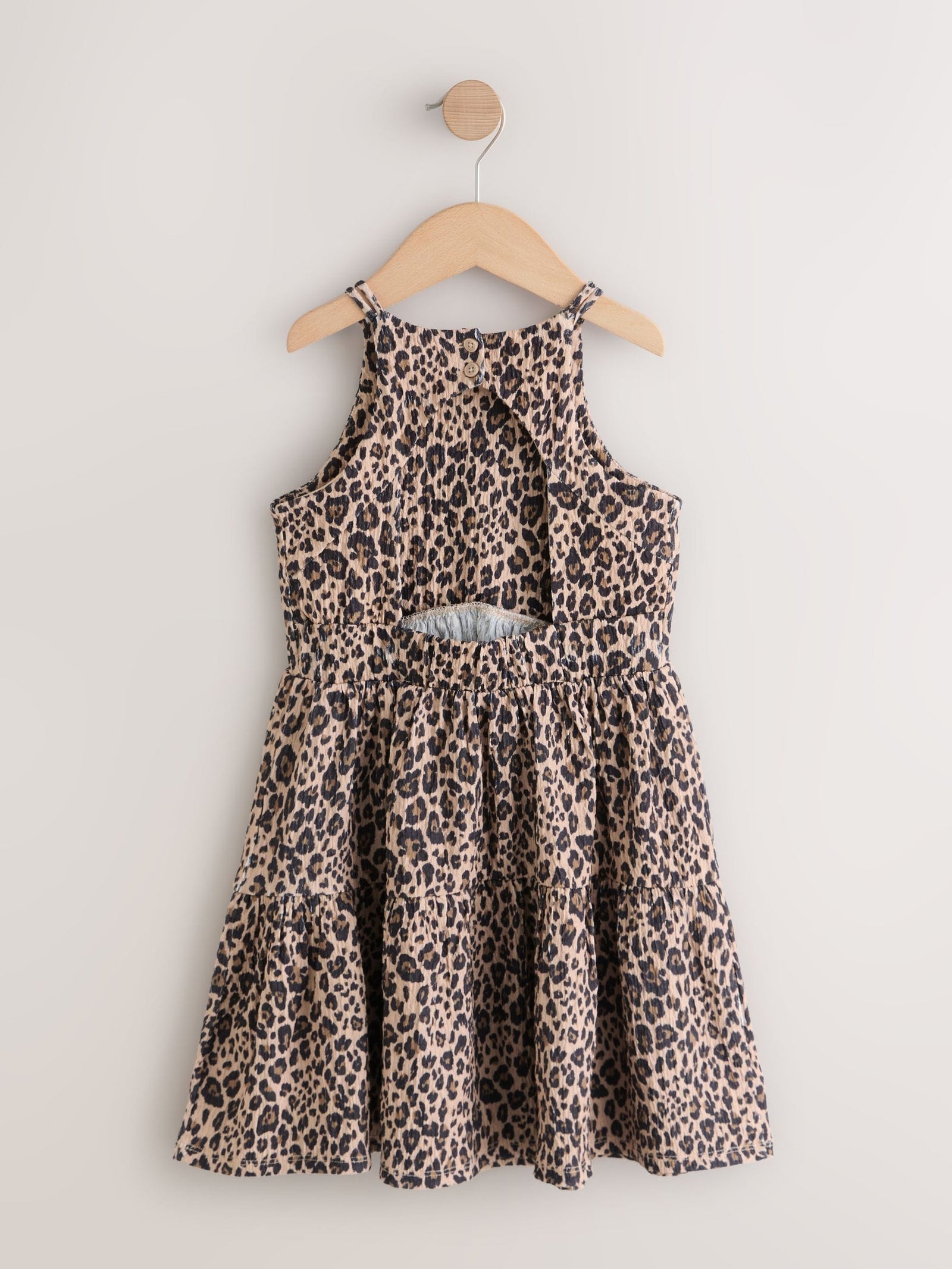 Animal Strappy Crinkle Summer Dress (3-16yrs)