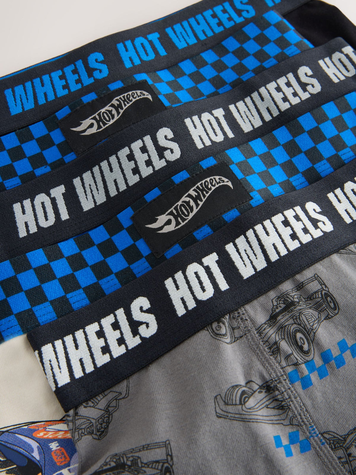 Black/White/Blue Hot Wheels Trunks 5 Pack (2-14yrs)