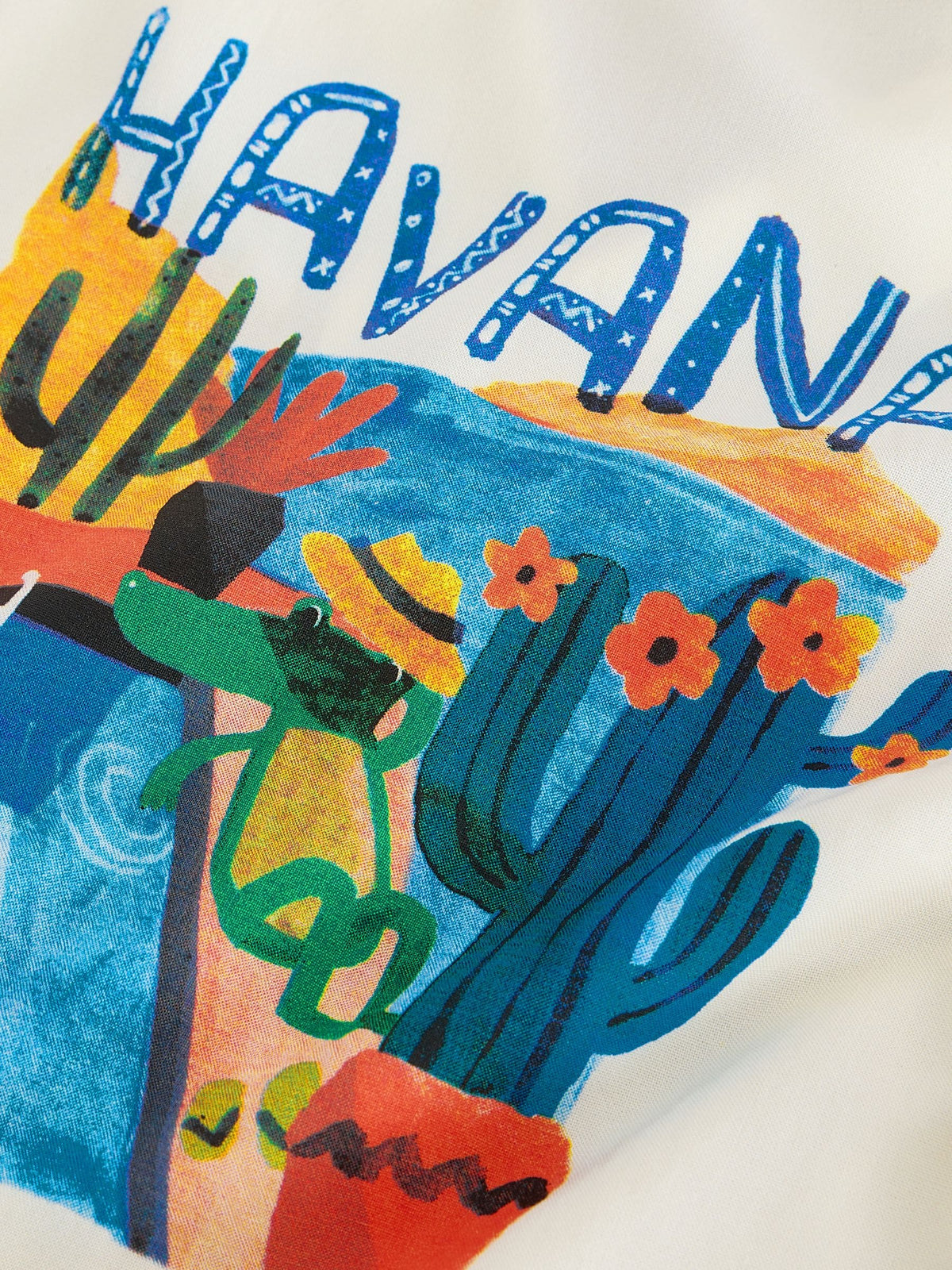 Ecru Fruta de Cuba Print Short Sleeve Revere Collar Shirt & Shorts Set (3mths-10yrs)