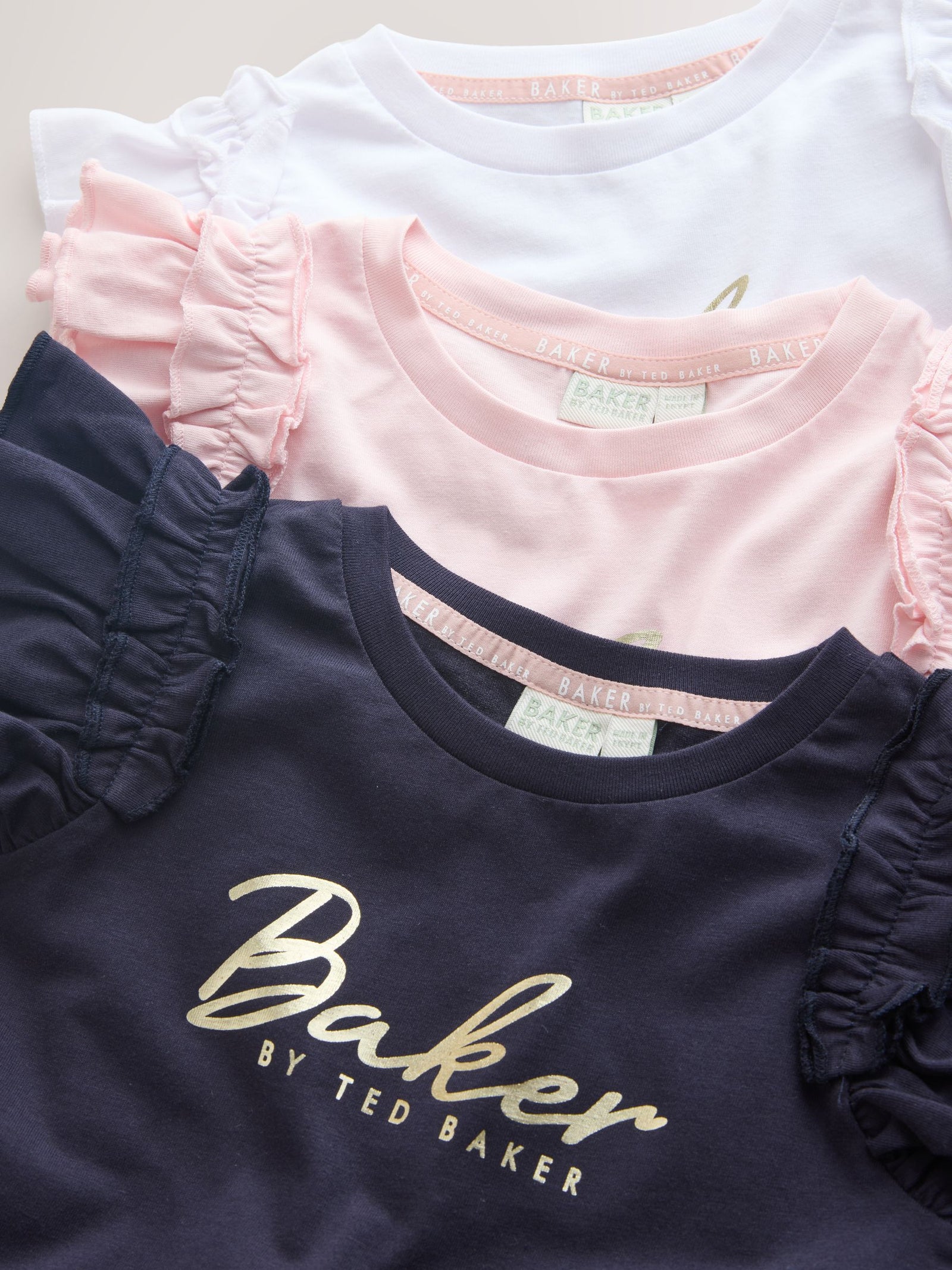 Baker by Ted Baker 3 Pack Boxy Fit Frill Graphic Printed T-Shirts