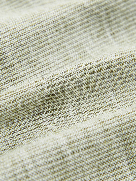 Sage Green Long Sleeve Grandad Collar Cotton/Linen Mix Texture Shirt (3-16yrs)