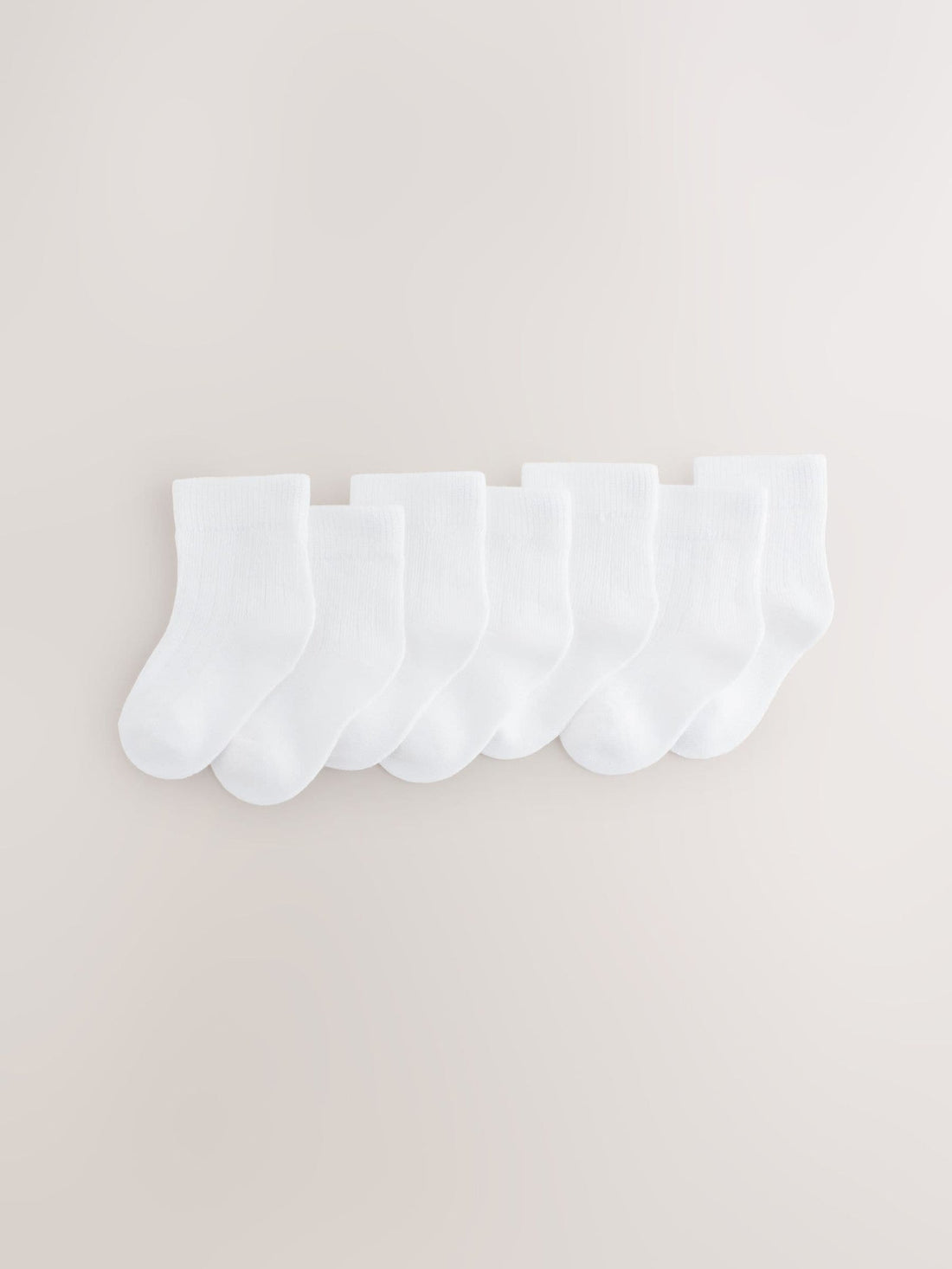 White 7 Pack Baby Socks (0mths-2yrs)